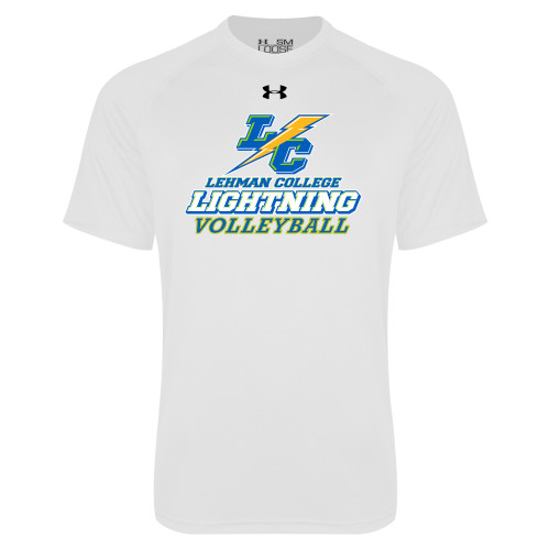 College Under Armour White Tech Tee-UA - Lehman College Volleyball
