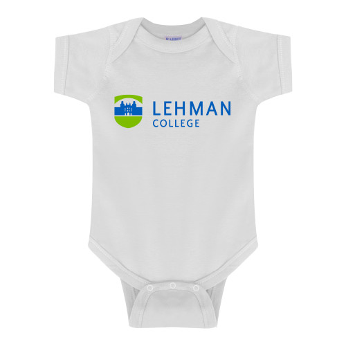 White Infant Onesie-Lehman College Horizontal
