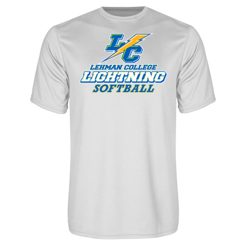 White Performance Tee-Lehman College Softball