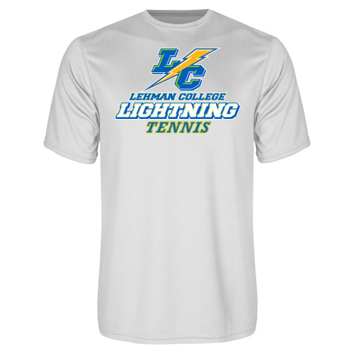 White Performance Tee-Lehman College Tennis