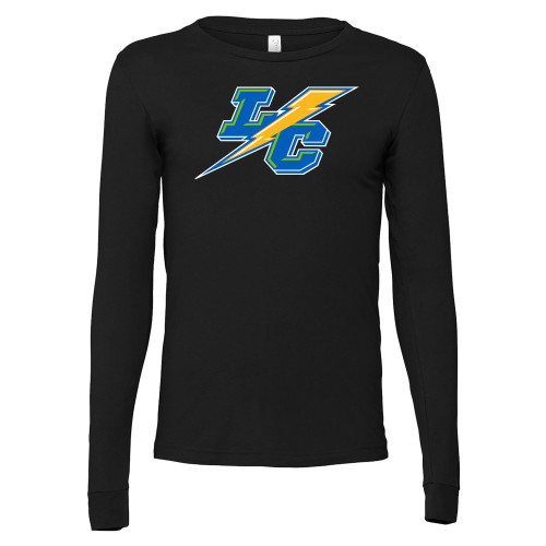 Bella + Canvas Black Jersey Cotton Long Sleeve T Shirt-LC Mark