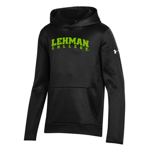 College Under Armour Youth Black Fleece Hoodie-Arched Lehman College