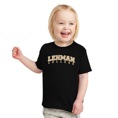 College Toddler Black T Shirt-Arched Lehman College