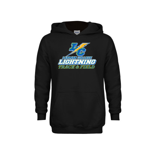 Youth Black Fleece Hoodie-Lehman College Track and Field