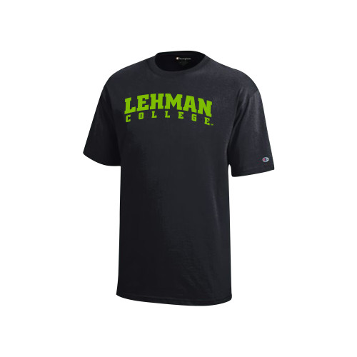 Champion Youth Black Short Sleeve Tee-Arched Lehman College