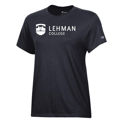 Champion Womens Black Core Short Sleeve Tee-Lehman College Horizontal