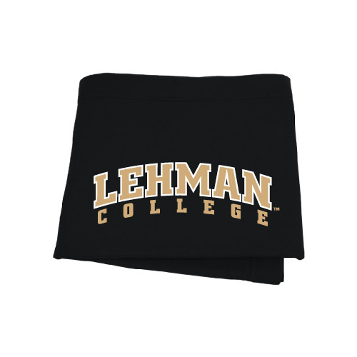 College Black Sweatshirt Blanket-Arched Lehman College