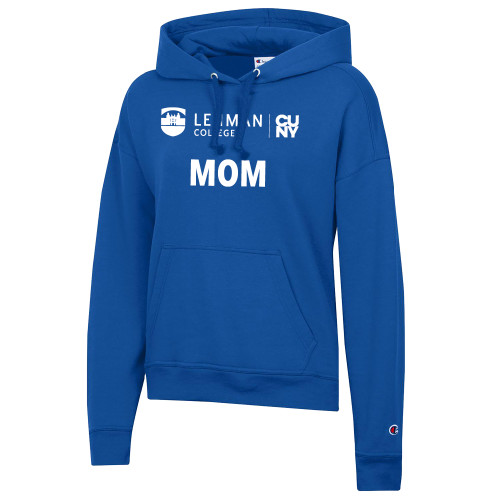 Champion Womens Royal Powerblend Pullover Hood-Lehman College Mom