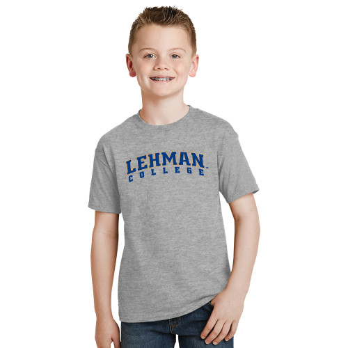 Lahman Youth Grey T-Shirt-LC Lehman College Lightning Stacked