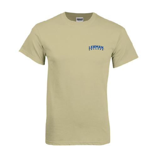 College Khaki Gold T Shirt-Lehman College Softball