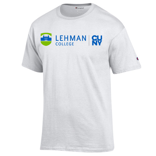 Champion White T Shirt-Lehman College CUNY