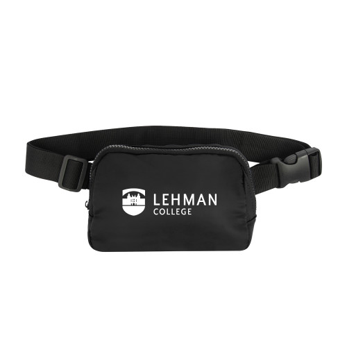 College Anywhere Black Belt Bag-Lehman College Horizontal