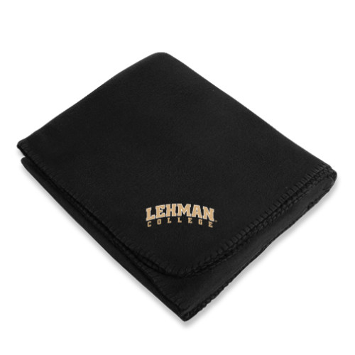 College Black Arctic Fleece Blanket-Arched Lehman College
