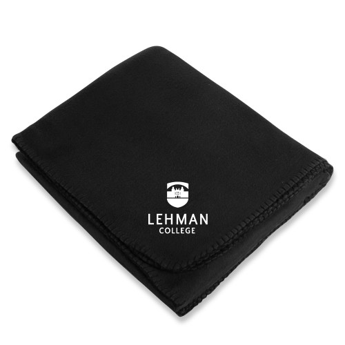 Black Arctic Fleece Blanket-Lehman College Stacked
