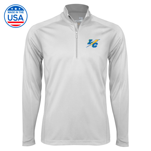 Syntrel White Interlock 1/4 Zip-LC Mark