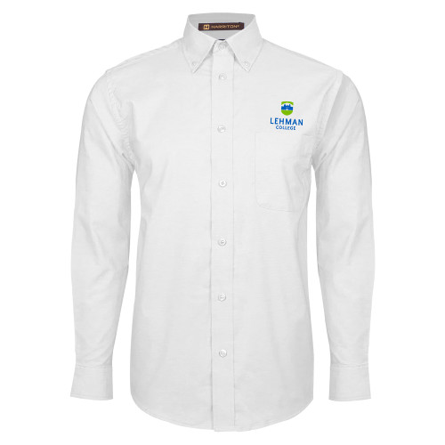 White Oxford Long Sleeve Shirt-Lehman College Stacked