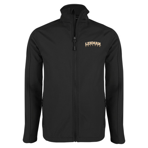 College Black Softshell Jacket-Arched Lehman College