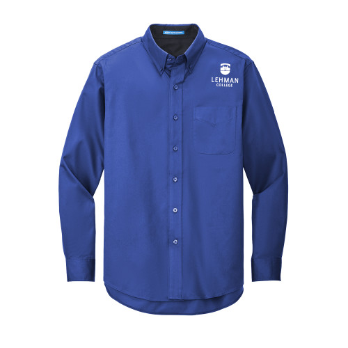 Royal Twill Button Down Long Sleeve-Lehman College Stacked