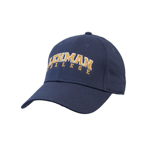 College Navy Structured Adjustable Pro Style Hat-Arched Lehman College