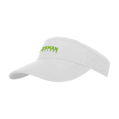 White Brushed Bull Denim Visor-Arched Lehman College