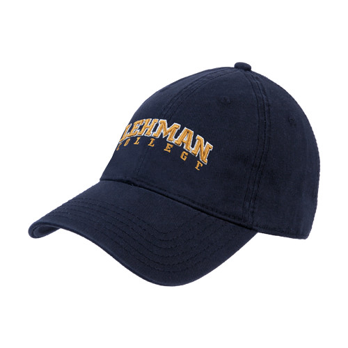 College Navy Unstructured Adjustable Low Profile Hat-Arched Lehman College