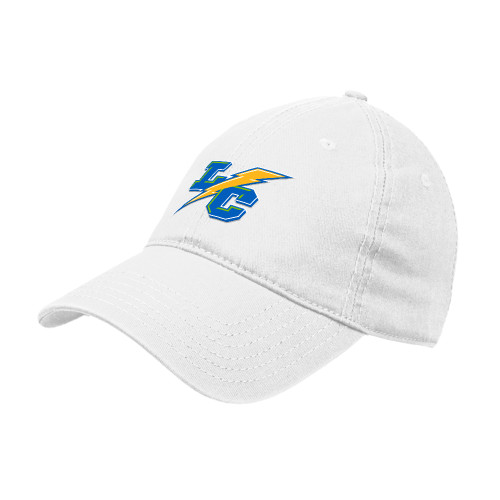White Unstructured Adjustable Low Profile Hat-LC Mark