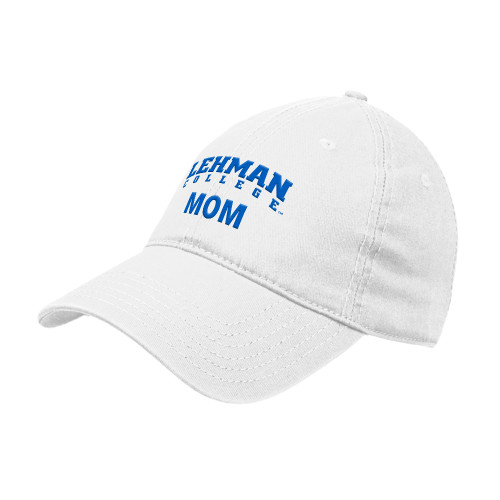 White Unstructured Adjustable Low Profile Hat-Lehman College Mom