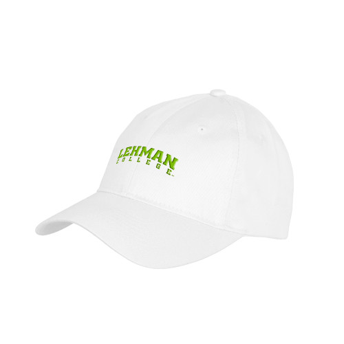 Youth White Pro Style Hat-Arched Lehman College