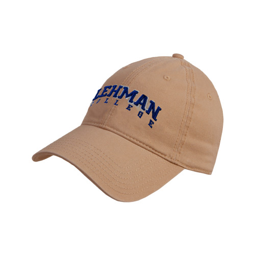 College Khaki Unstructured Adjustable Low Profile Hat-Lehman College Softball