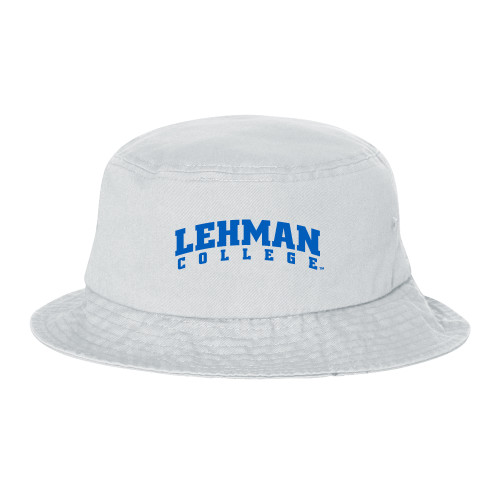Sportsman White Bucket Hat-Arched Lehman College
