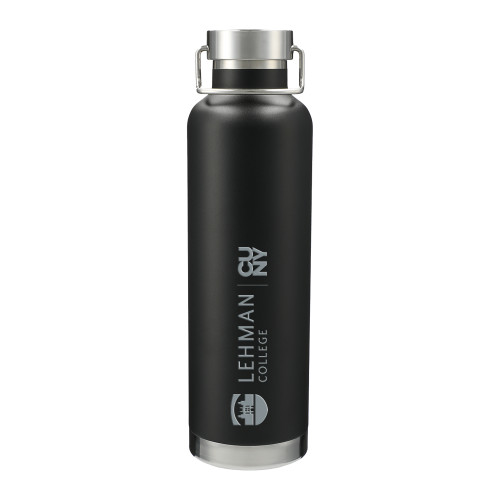 Thor Copper Vacuum Insulated Black Bottle 32oz-Lehman College CUNY Horizontal Engraved