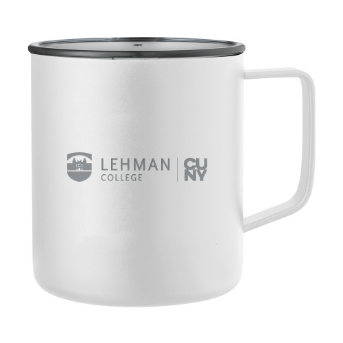 Rover Camp Vacuum Insulated White Mug 14oz-Lehman College CUNY Horizontal Engraved