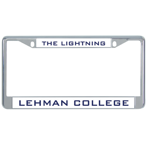 College Metal License Plate Frame in Chrome-Mascot