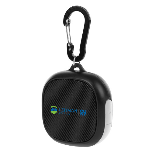 Black/White Waterproof Speaker w/ Carabiner-Lehman College CUNY Horizontal