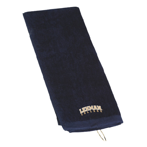 Lahman Navy Golf Towel-Arched Lehman College