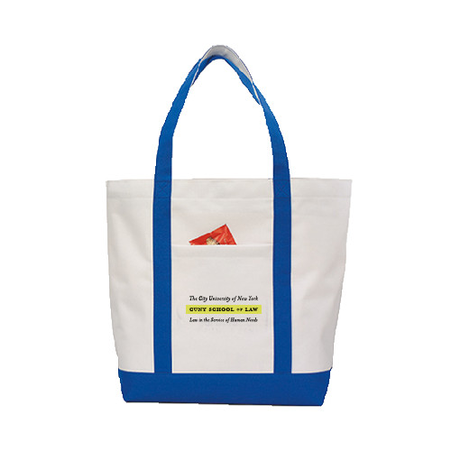Contender White/Royal Canvas Tote-Official Logo