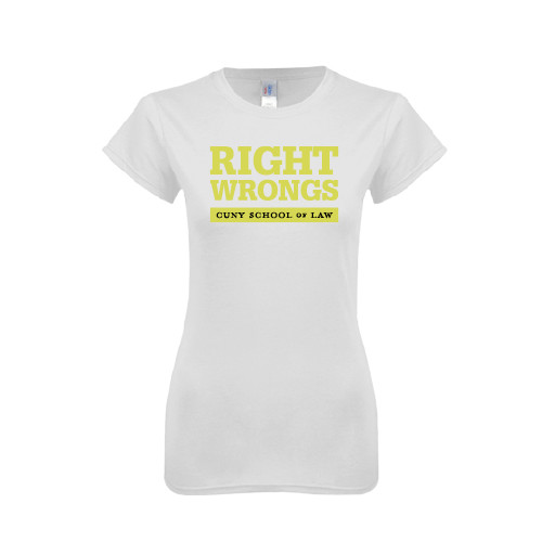 Next Level Womens White Boyfriend Tee-Right Wrongs