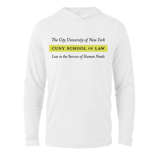 White Long Sleeve Hooded Tee-Official Logo