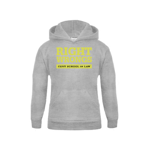 Youth Grey Fleece Hood-Right Wrongs