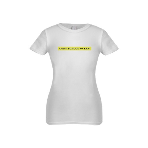 Next Level Girls White Fashion Fit T Shirt-CUNY School of Law