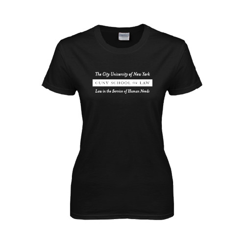 Womens Black Short Sleeve Tee-Official Logo
