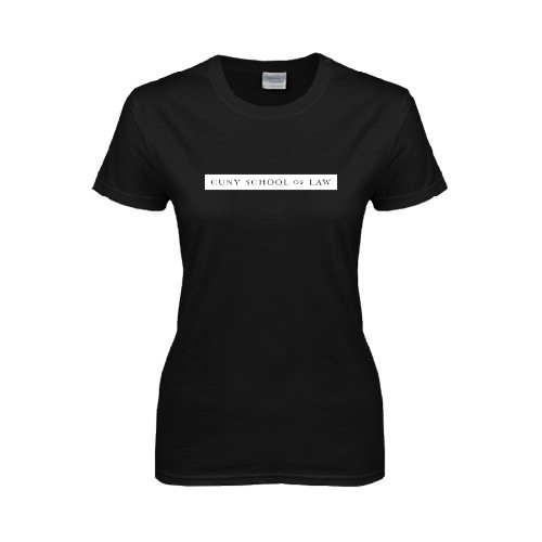 Womens Black Short Sleeve Tee-CUNY School of Law