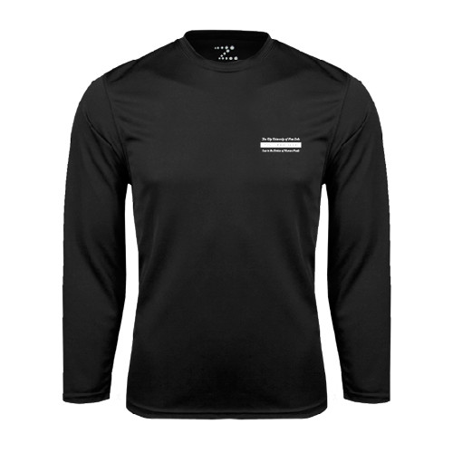 Black Performance Long Sleeve Shirt-Official Logo