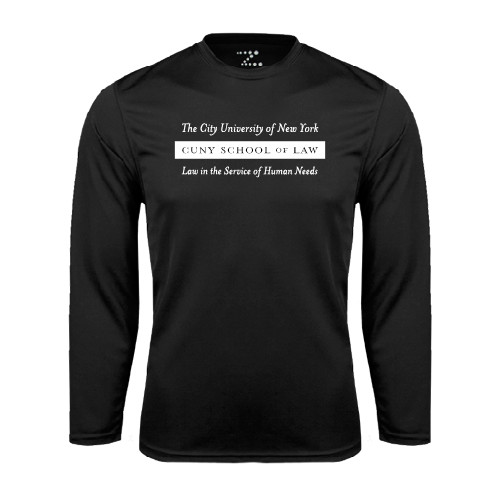 Black Performance Long Sleeve Shirt-Official Logo