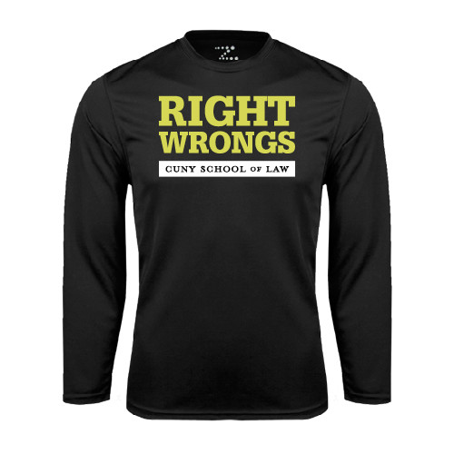 Black Performance Long Sleeve Shirt-Right Wrongs