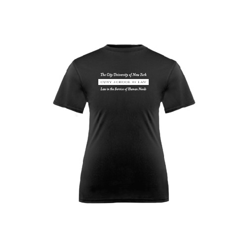 Youth Performance Black Tee-Official Logo