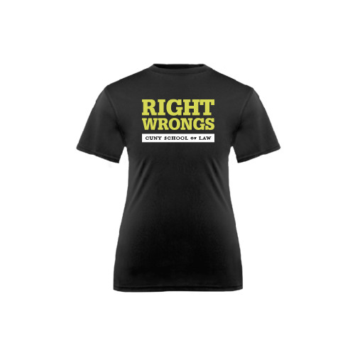 Youth Performance Black Tee-Right Wrongs