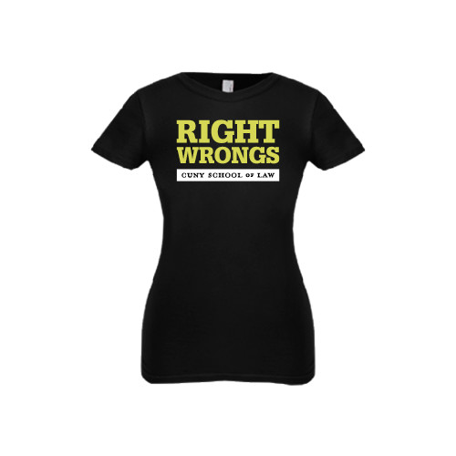 Next Level Girls Black Fashion Fit T Shirt-Right Wrongs