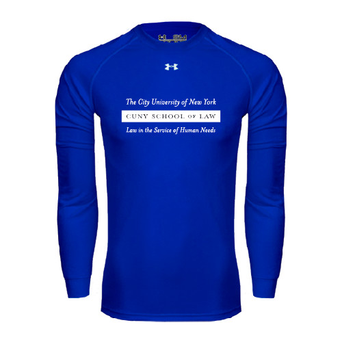 Under Armour Royal Long Sleeve Tech Tee-Official Logo