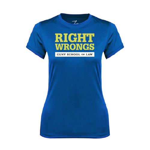 Womens Royal Performance Tee-Right Wrongs